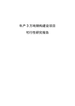 年产3万吨钢构建设可行性研究报告.docx