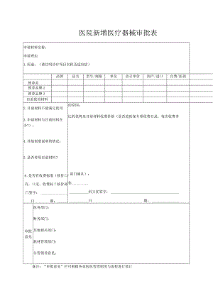 医院新增医疗器械审批表.docx