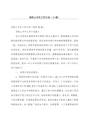 采购上半年工作计划（20篇）.docx