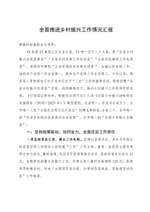 某县全面推进乡村振兴工作情况汇报.docx