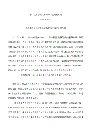 中国证监会投资者保护十起典型案例.docx