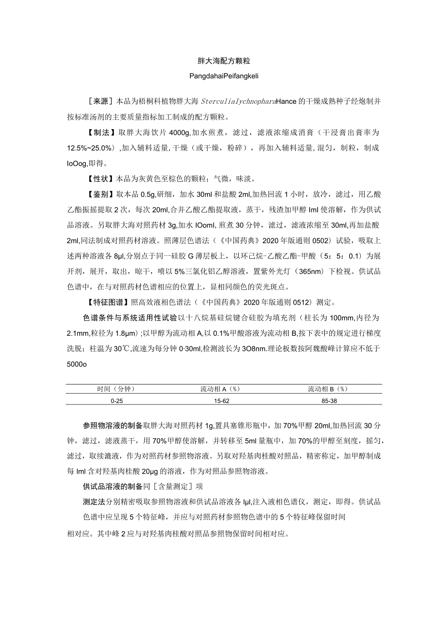 胖大海配方颗粒拟公布质量标准.docx_第1页