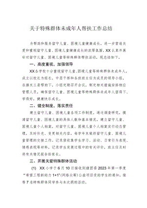 关于特殊群体未成年人帮扶工作总结.docx