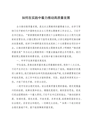 研讨发言：如何在实践中着力推动高质量发展.docx