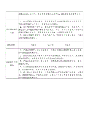 某县财政部门部门政策法规宣传教育与法制税政股干部个人岗位廉政风险点排查登记表.docx