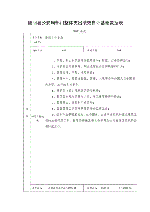 隆回县公安局部门整体支出绩效自评基础数据表.docx