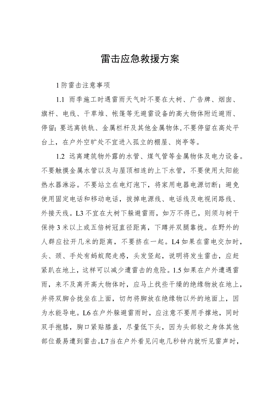 雷击应急救援方案.docx_第1页