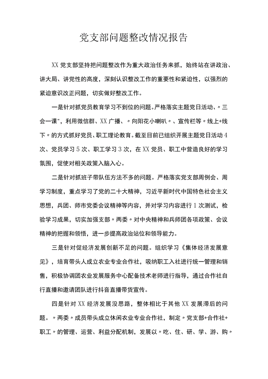 党支部问题整改情况报告.docx_第1页