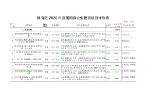 瓯海区2020年区属国有企业投资项目计划表.docx