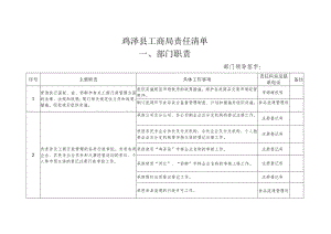 鸡泽县工商局责任清单部门职责.docx