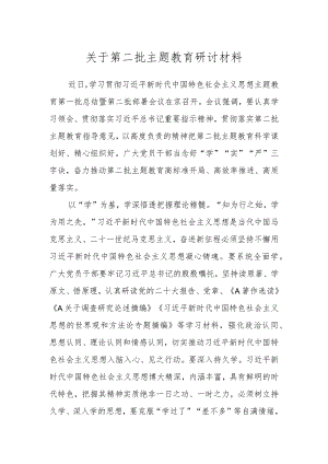 关于第二批主题教育 研讨材料.docx