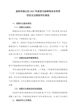 益阳市赫山区2021年度受污染耕地安全利用项目支出绩效评价报告.docx