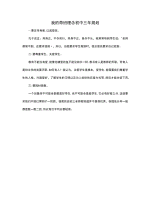 我的带班理念初中三年规划.docx