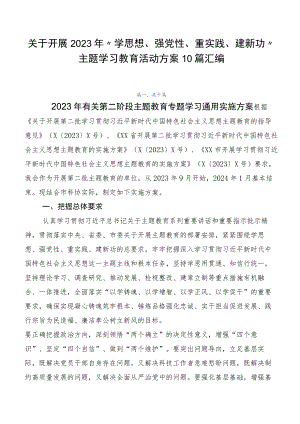 关于开展2023年“学思想、强党性、重实践、建新功”主题学习教育活动方案10篇汇编.docx