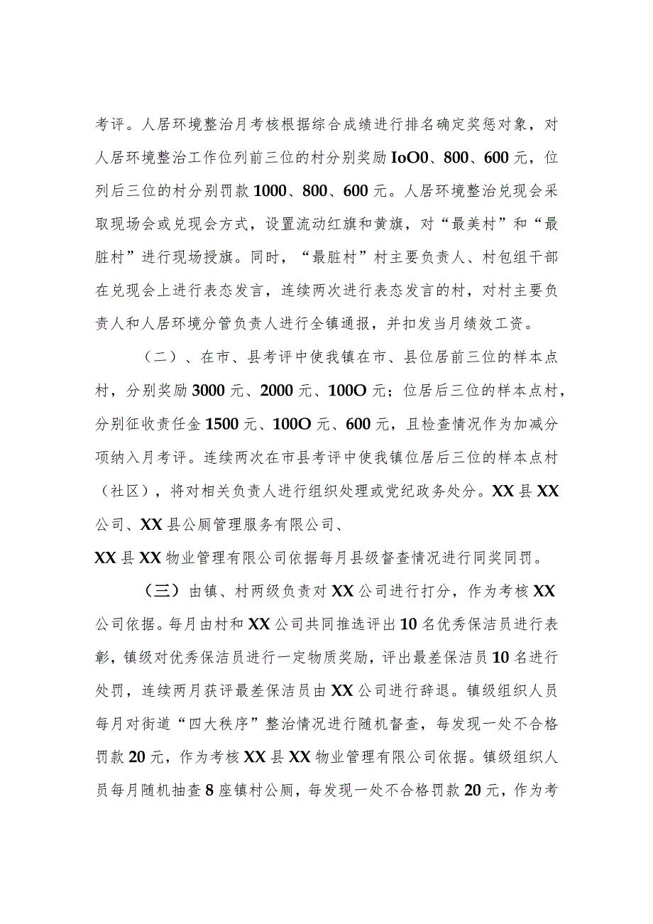 XX镇农村爱国卫生运动暨农村人居环境整治工作考核方案（试行）.docx_第3页