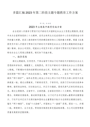 多篇汇编2023年第二阶段主题专题教育工作方案.docx