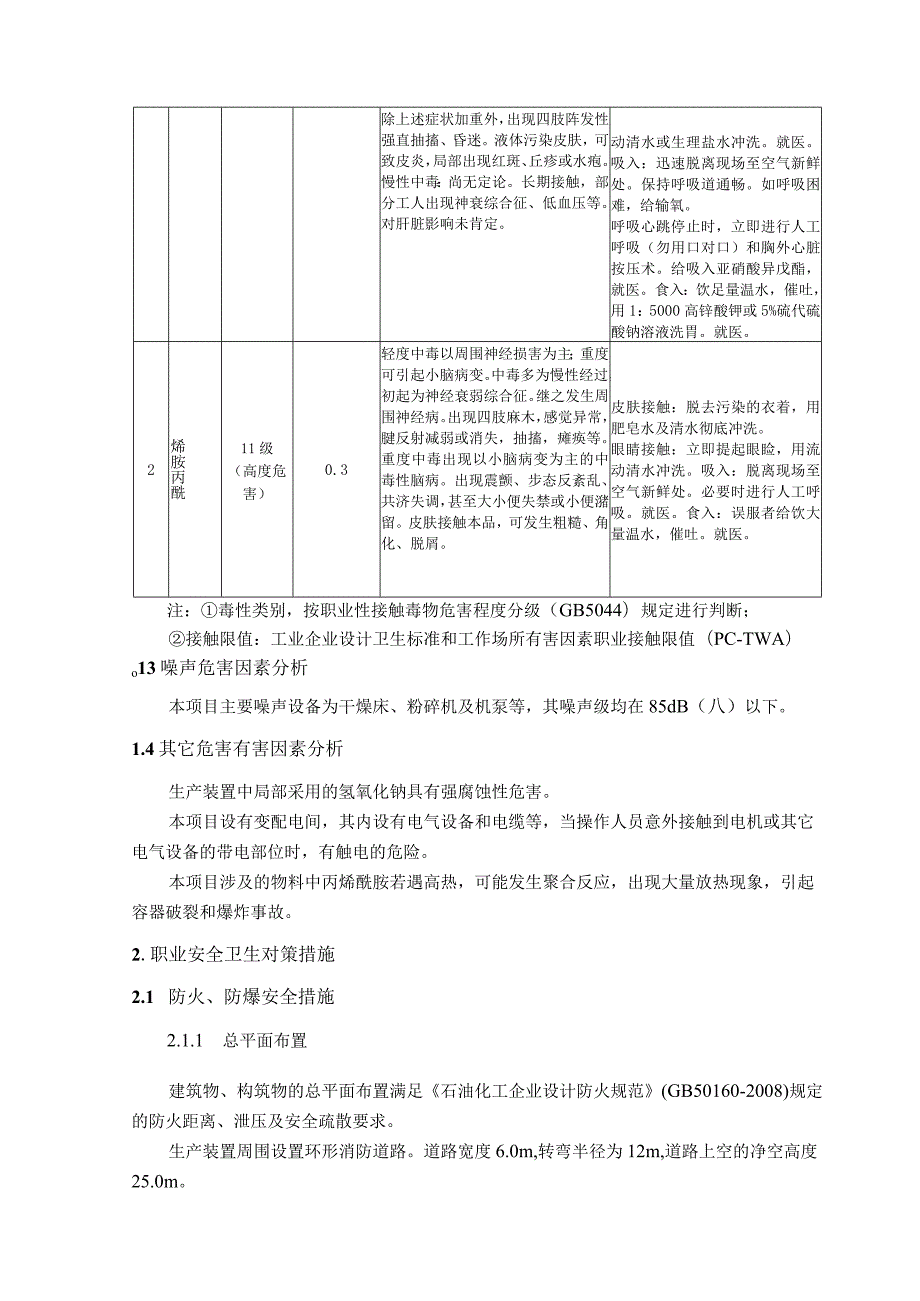 聚丙烯酰胺项目职业危险有害因素分析.docx_第2页