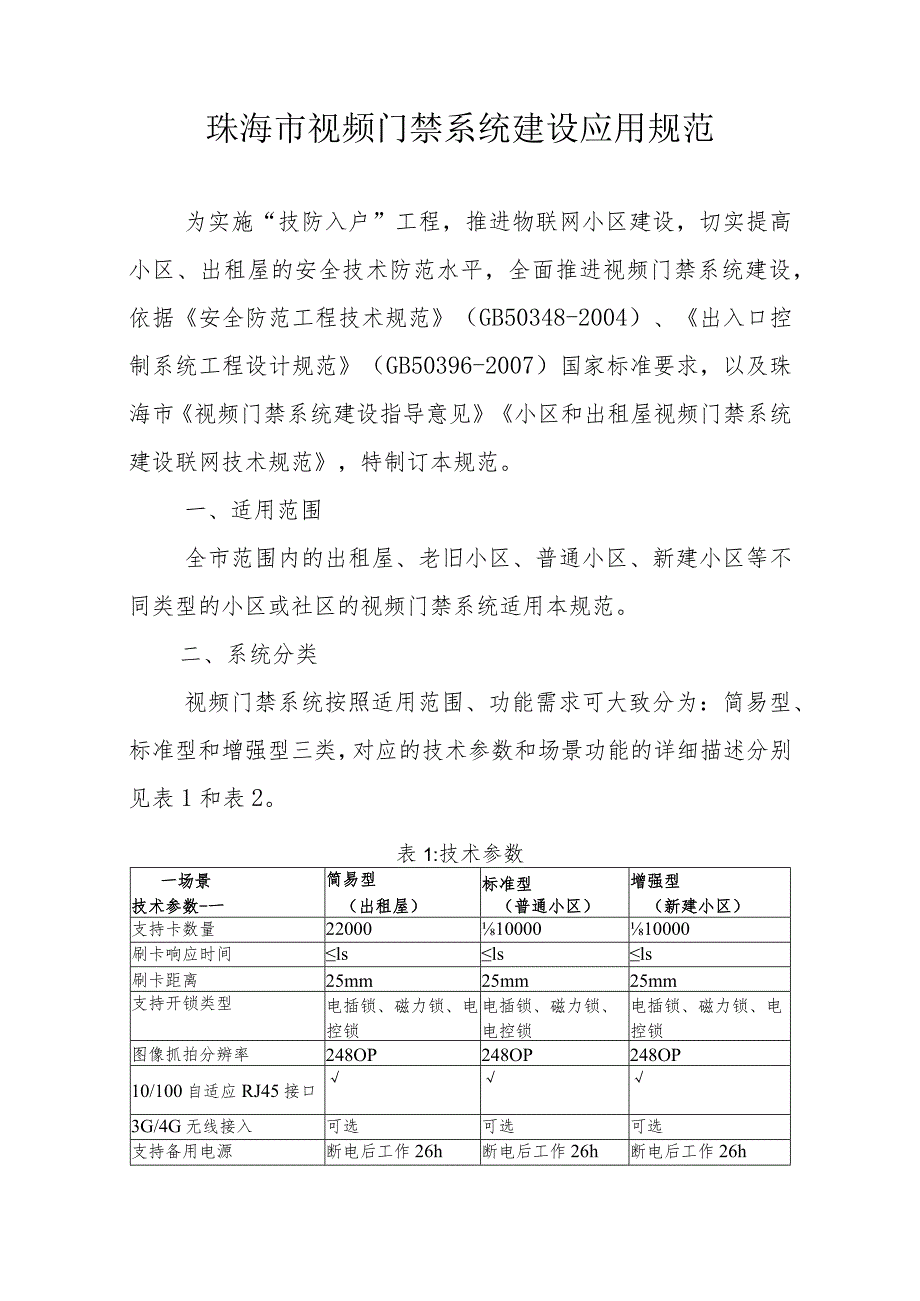 珠海市视频门禁系统建设应用规范.docx_第1页