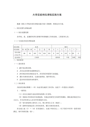 大学实验岗位津贴实施方案.docx