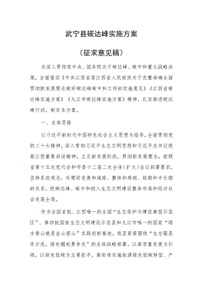 武宁县碳达峰实施方案（征求意见稿）.docx