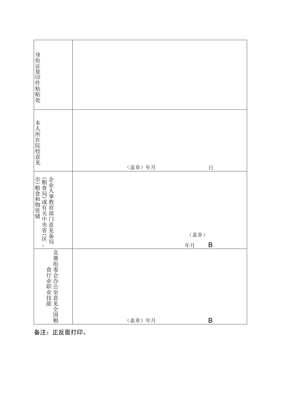 第六届全国粮食行业职业技能竞赛选手报名表学生组.docx_第2页