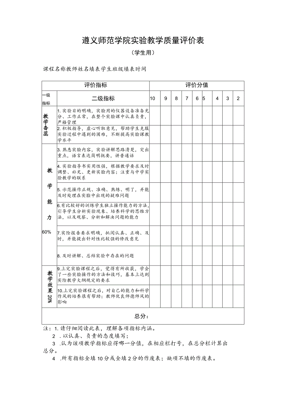 遵义师范学院课堂教学质量评价表.docx_第2页