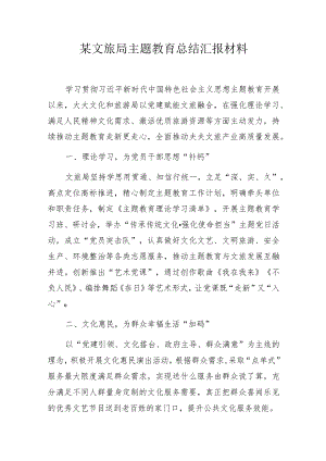 某文旅局主题教育总结汇报材料.docx