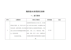 隆尧县水务局责任清单部门职责.docx