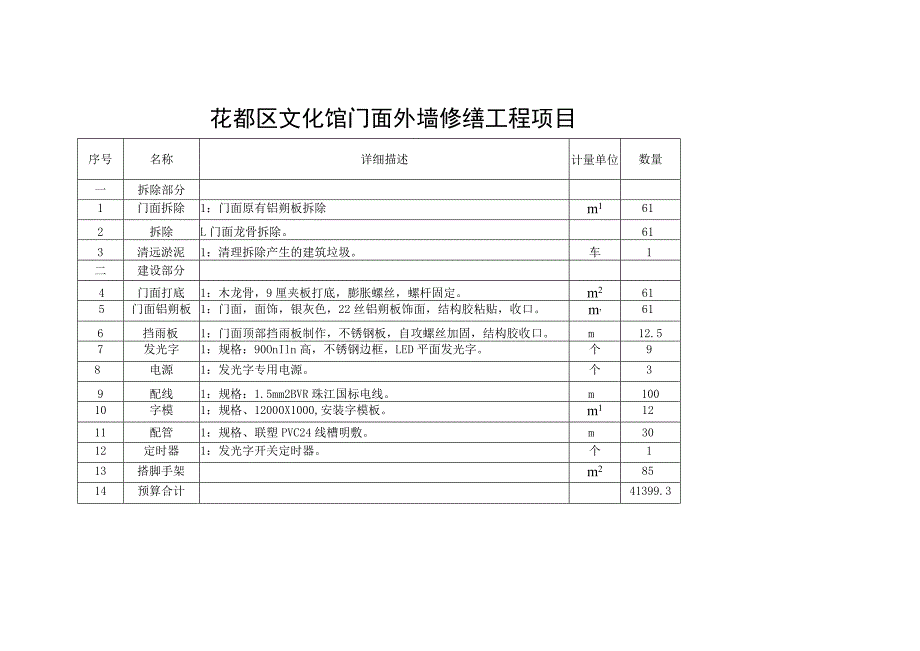 花都区文化馆门面外墙修缮工程项目.docx_第1页