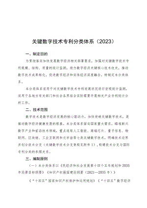 2023关键数字技术专利分类体系.docx