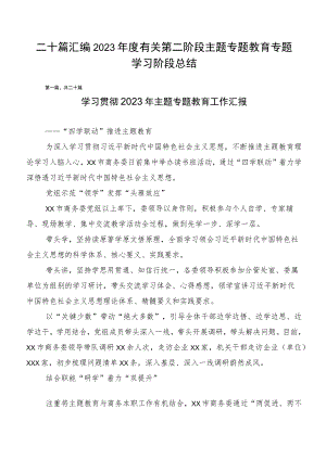 二十篇汇编2023年度有关第二阶段主题专题教育专题学习阶段总结.docx