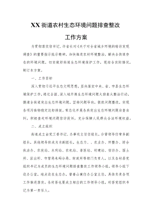 XX街道农村生态环境问题排查整改工作方案.docx