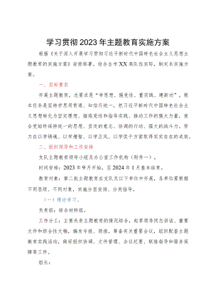 学习贯彻2023年主题教育实施方案.docx