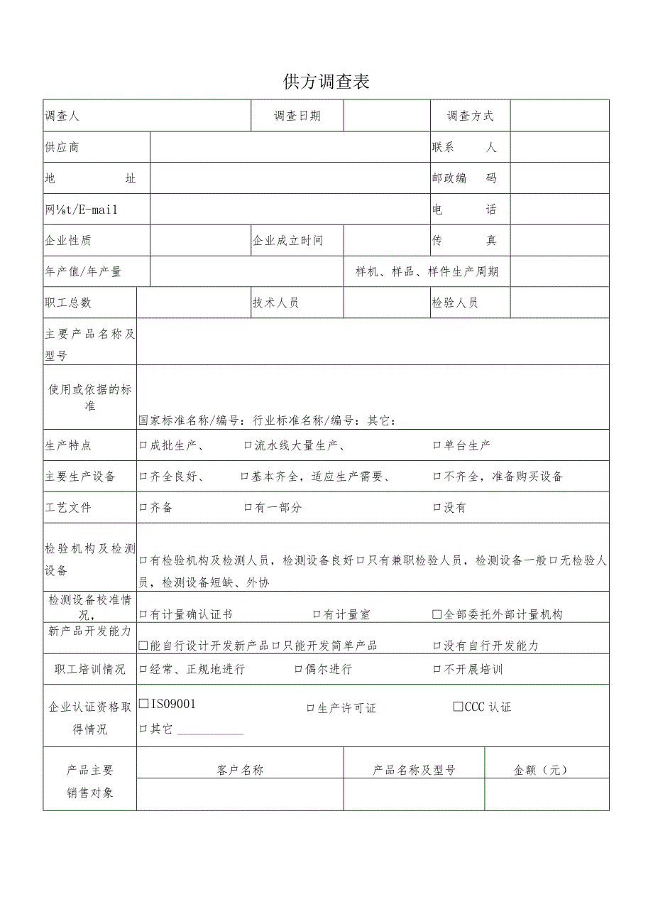 供方调查表（2023年）.docx_第1页