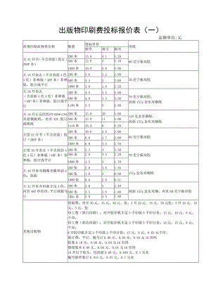 出版物印刷费投标报价表(一).docx