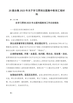 20篇合集2023年关于学习贯彻主题集中教育汇报材料.docx