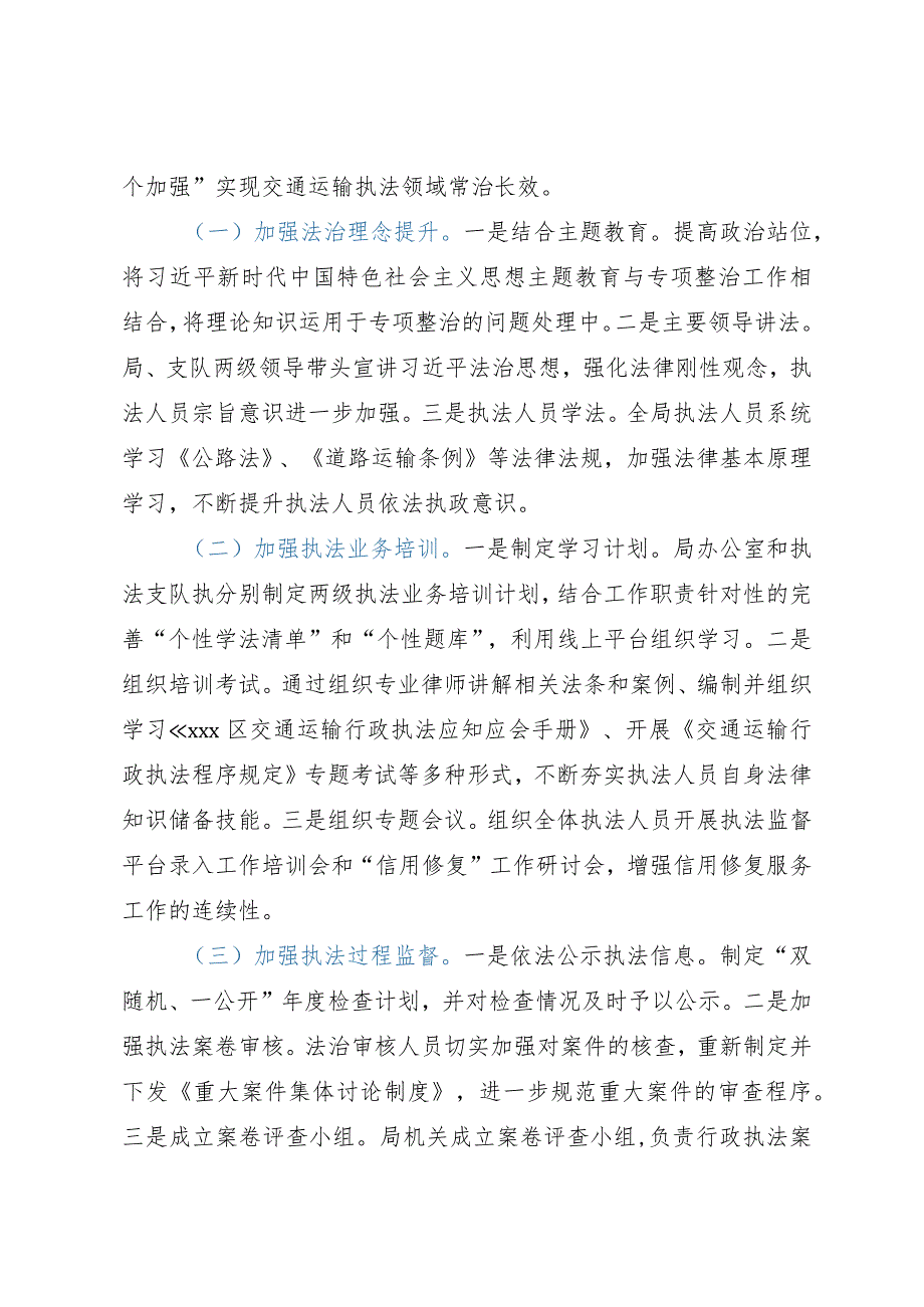 局道路运输执法领域突出问题专项整治工作情况总结.docx_第2页