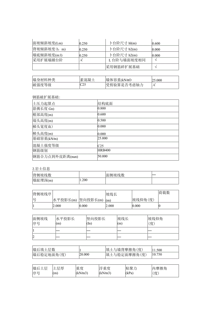 4.0米高重力式挡墙验算（土压力计算方式：静止）.docx_第2页