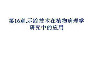 第16章同位素示踪在植物病理学研究中的应用.ppt