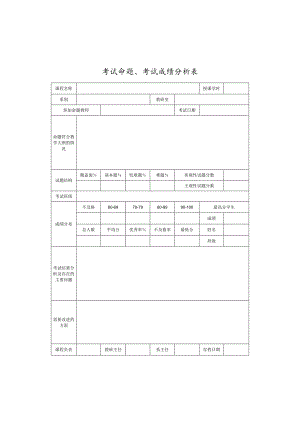 考试命题、考试成绩分析表.docx