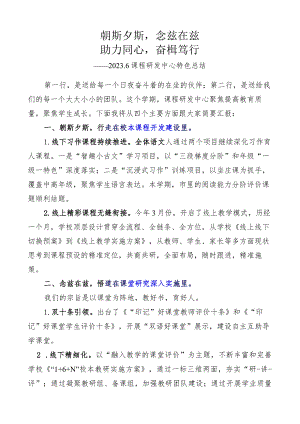 小学2023年课程研发中心特色总结.docx