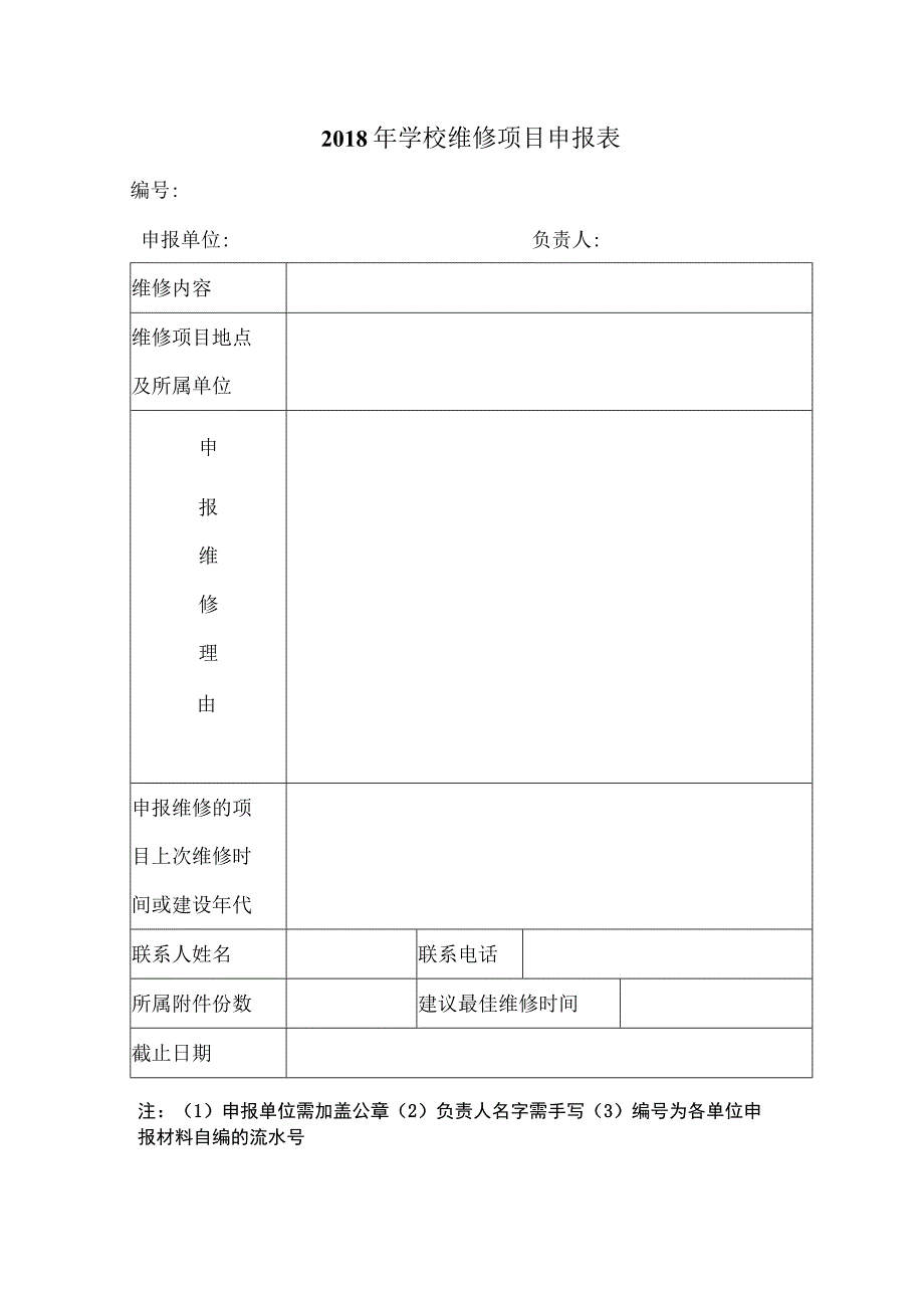 2018年学校维修项目申报表.docx_第1页