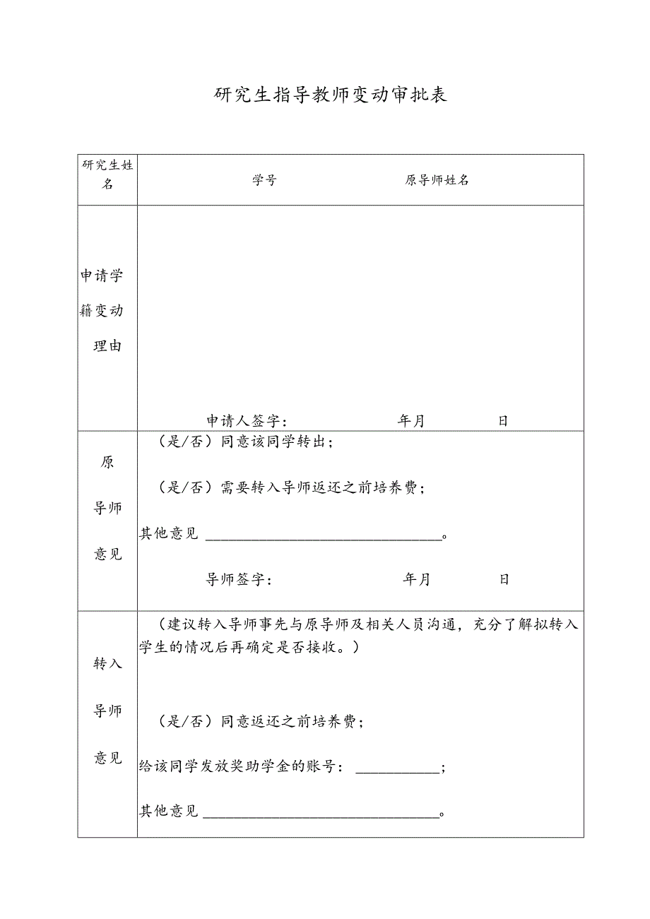 研究生指导教师变动审批表.docx_第1页