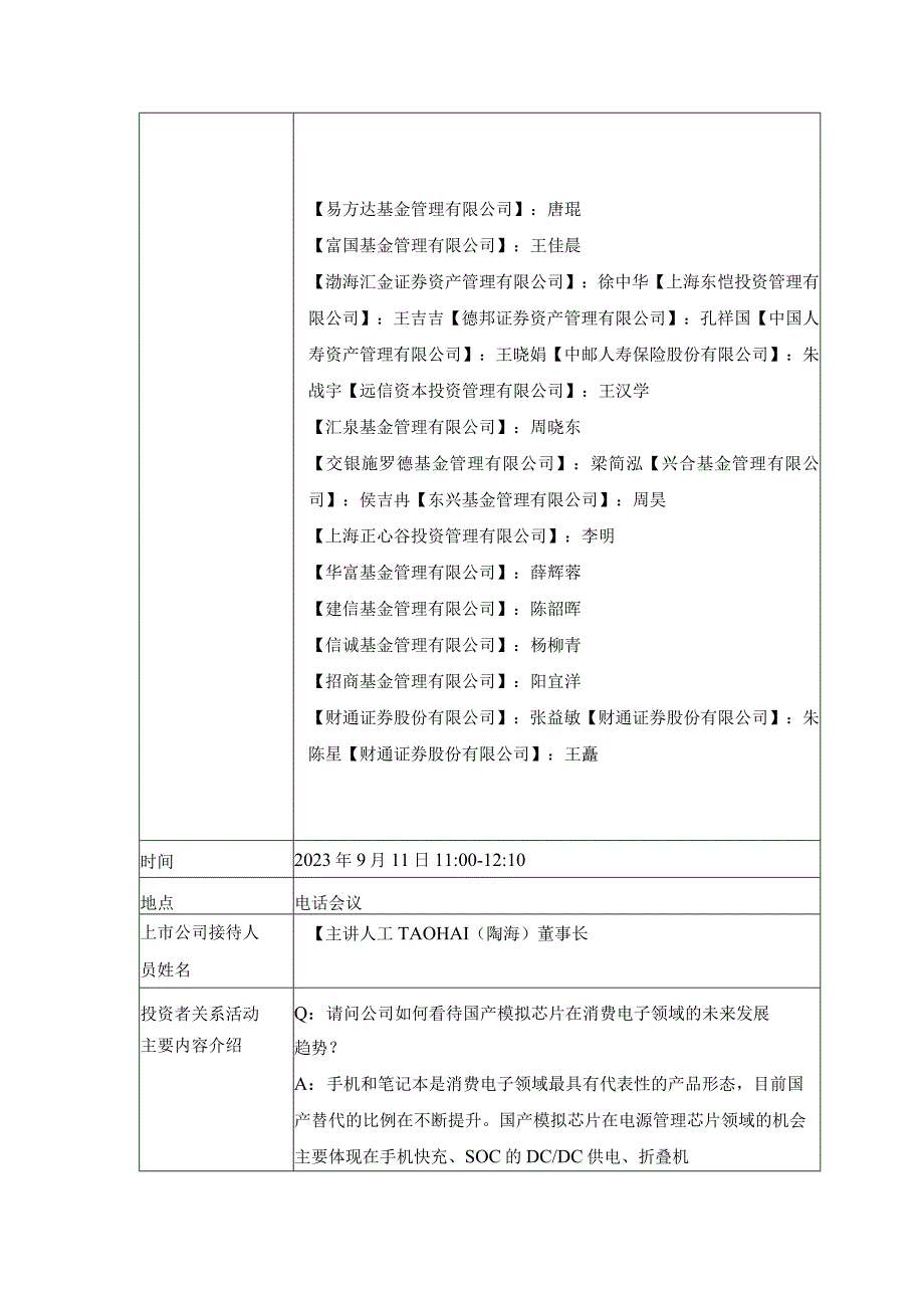 记录2023-IR-013希荻微电子集团股份有限公司投资者关系活动记录表.docx_第2页