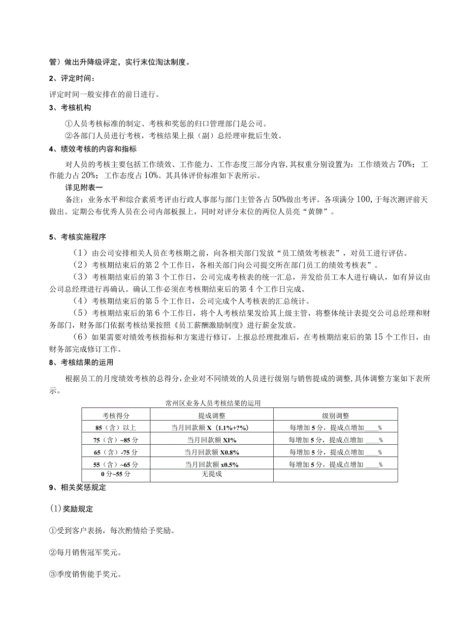 商务公司业务部员工绩效考核与提成管理办法.docx_第2页