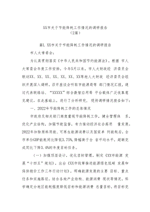 (2篇)XX市关于节能降耗工作情况的调研报告.docx