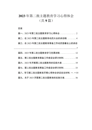 2023年第二批主题教育学习心得体会（共9篇）.docx