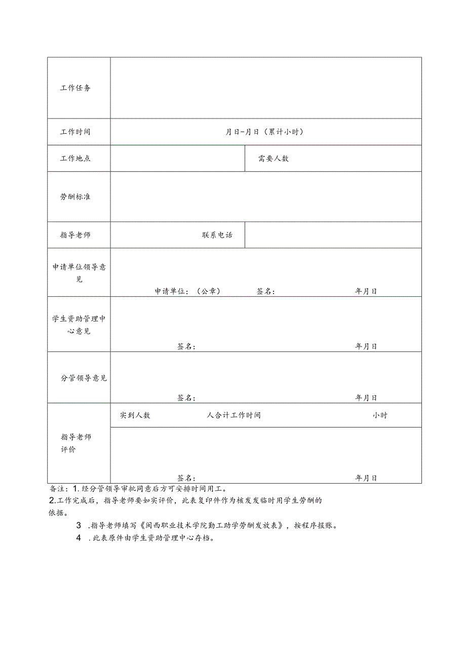 闽西职业技术学院校内勤工助学设岗申请表.docx_第3页