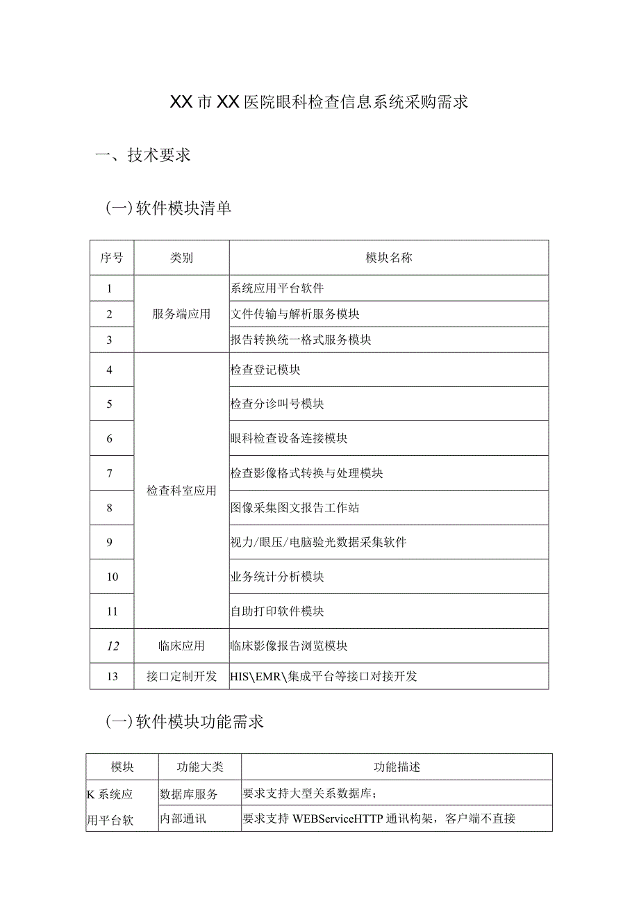 XX市XX医院眼科检查信息系统采购需求.docx_第1页