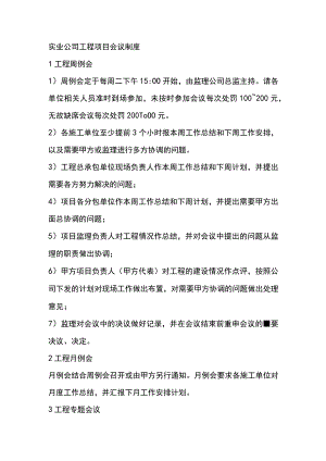 实业公司工程项目会议制度.docx